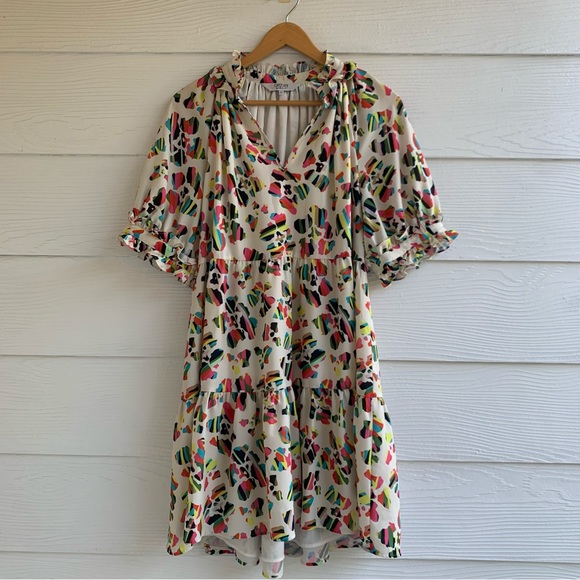 CROSBY by Mollie Burch Dresses & Skirts - Crosby by Mollie Burch Isabelle shift mini tunic dress L V-neck short sleeve